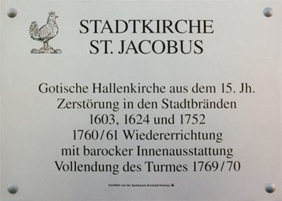 Tafel Stadtkirche